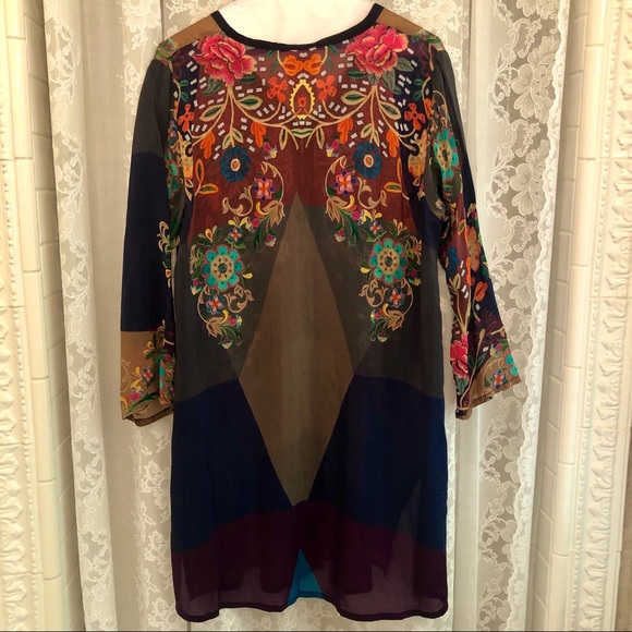 JOHNNY WAS * NWOT Gorgeous Floral Patterned Dress - Picture 5 of 9